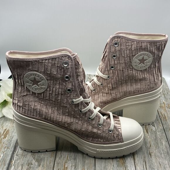 Converse Chuck 70 De Luxe Heel Hightop Satin Boots Shoes SneakersSize 12.5 - Picture 5 of 16